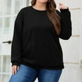 thumbnail image 3 of Dwellite Sweatshirt for Women,Plus Size Crewneck Sweatshirts Oversized Pullover Tops Fall Winter Clothes 2026 with Pocket Black 5XL, 3 of 6