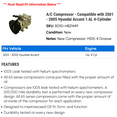 thumbnail image 2 of A/C Compressor - Compatible with 2001 - 2005 Hyundai Accent 1.6L 4-Cylinder 2002 2003 2004, 2 of 2