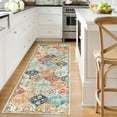 thumbnail image 2 of HOMERRY Runner Rug 2' x 6' Washable Modern Moroccan Trellis Floral Hallway Runner Carpet for Doorway Bedside, Orange, 2 of 5
