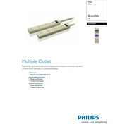 Philips 6-Outlet Power Strip, White