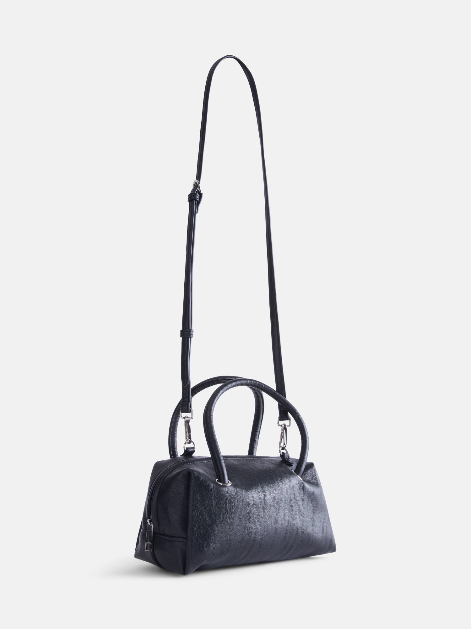 No Boundaries Women's East West Bowler Handbag, Black
