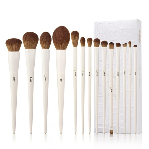 Jessup Pinceaux de Maquillage Ensemble de 14 Pinceaux de Maquillage Poudre Synthétique de Qualité Fond de Teint Contour Fard à Joues Cache-Cernes Fard à Paupières Estompe Traceur Trousse de Pinceaux de Maquillage Léger