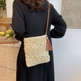 thumbnail image 4 of Bolso Bolsas Cruzado Paja Playa Hecha A Mano Hueco Tejido Con Borla para Mujeres, 4 of 9