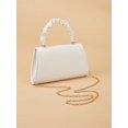 thumbnail image 6 of Women's White Ruched Handle Clutch Bag, Elegant Evening Purse for Wedding, Party, Prom and Formal Events, 6 of 7