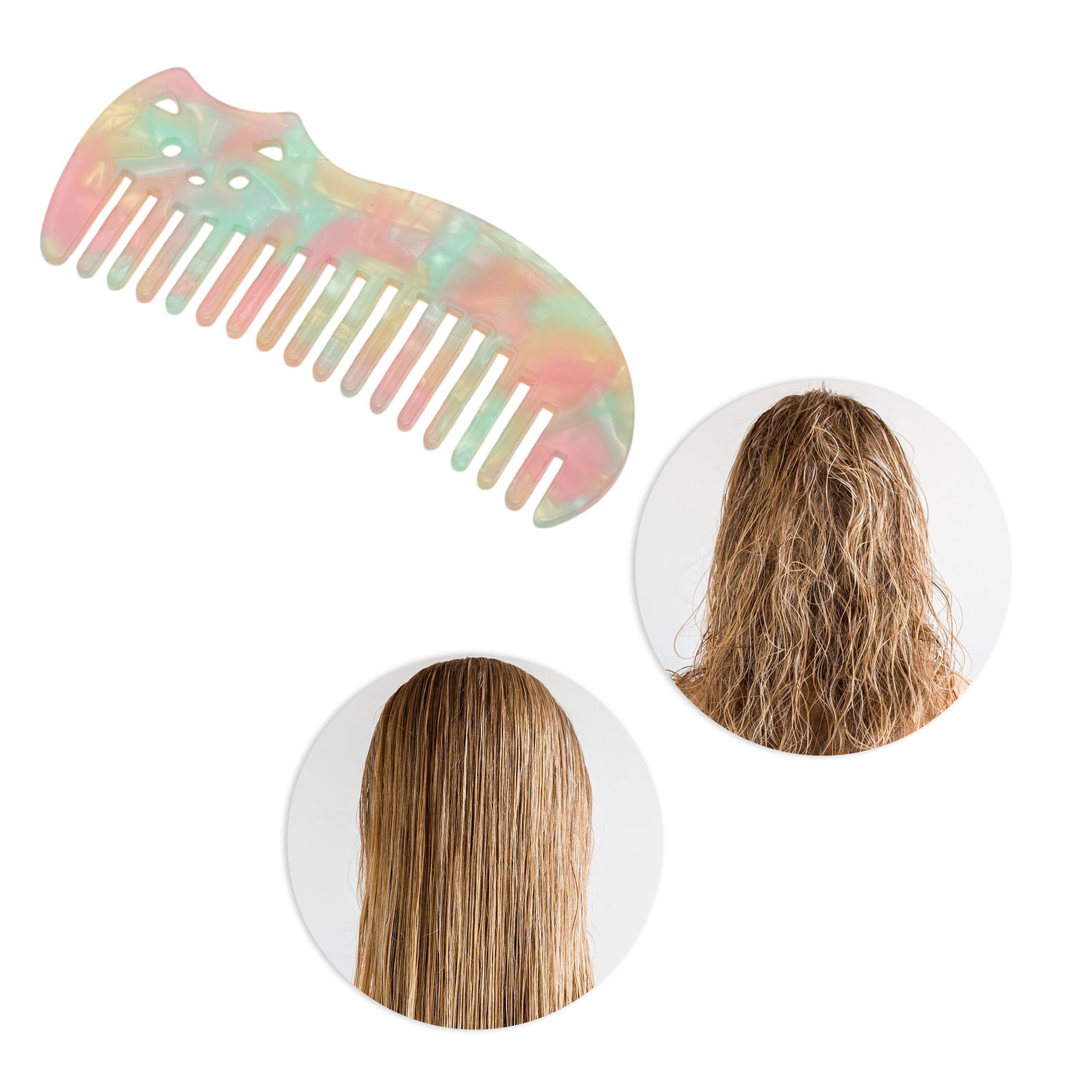 Unique Bargains 1 Pc Cute Cat Marble Hair Comb suitable for All Hair Types Styles Green