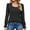 Black, variant on Oalirro Tops for Women 2023 Square Neck Long Sleeve Daily Sloid Top