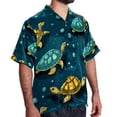 thumbnail image 2 of Turtle Seamless Men's Spread Collar Tops, Casual Button Down Shirts for Summer Beach, Printed Short Sleeve Shirts - Unisex, 2 of 6