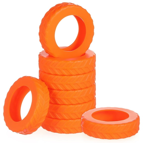 Pretyzoom 8Pcs Orange Silicone Luggage Wheel Protective Covers Suitcase Wheel Socks Easy Installation