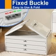 thumbnail image 5 of Storage Bins with Lids- 5 Tier Folding Storage box with Doors and Wheels, Collapsible Plastic Storage Bins for Closets, Stackable Storage Organizer, Storage Containers for Closet, White, 5 of 9