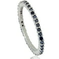 thumbnail image 1 of 1/2ct Treated Black Diamond Raw Prong Set Eternity Ring 14K White Gold, 1 of 3