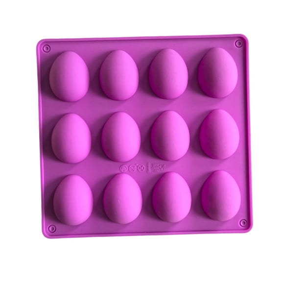 12-Cavity Easter Egg Silicone Mold | Multi-Pattern Chocolate & Ice Mold for DIY Baking | BPA-Free, Non-Stick | 17.5×16.5×4cm