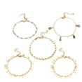 thumbnail image 1 of MasteelfCA 5Pcs Alloy Anklets Rhinestone Ankle Chain Delicate Ankle Jewelry Foot Chain Ankle Chain Golden, 1 of 7