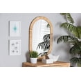 thumbnail image 4 of Baxton Studio Bella Modern Bohemian Natural Brown Mahognay Wood and Natural Rattan Oval Mirror, 4 of 5