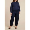 thumbnail image 3 of ELOQUII Women's Plus Size Cableknit Sweater With Wide Collar, 3 of 3