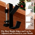 thumbnail image 4 of Adjustable, No-Drill Mantel Stocking Hanger - 2-in-1 Garland & Christmas Stocking, 4 Pcs, Black Metal, 4 of 7