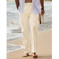 thumbnail image 5 of COOFANDY Men's Linen Pants Casual Loose Fit Beach Summer Yoga Pants Lightweight Drawstring Linen Trousers, 5 of 9