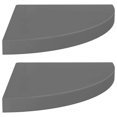 thumbnail image 1 of Estantes Flotantes de Esquina Casafoyer MDF Gris de Alto Brillo 2 piezas, 1 of 5