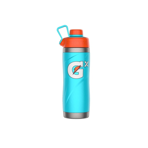 Botella Gatorade Gx de acero inoxidable 946 ml, color azul neón