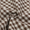 thumbnail image 6 of felwors Women's Cotton Linen Pants Elastic Waist Plaid Gingham Wide Leg Capri Palazzo Pants Coffee, L, 6 of 8