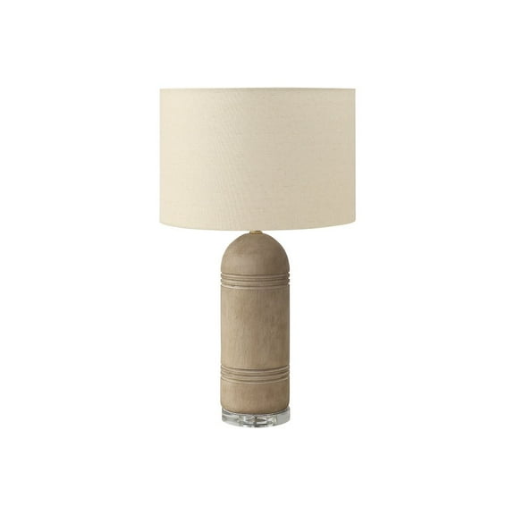 Lighting - 28"h - Table Lamp - Brown Resin - Beige Shade - Contemporary - Modern