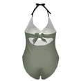 thumbnail image 4 of NMMUED Women's One Piece Swimsuit Halter Neck with Front Bow Tie Cutout Bathing Suit Tummy Slimming Monokini Swimwear for Beach Pool Summer Green S, 4 of 5
