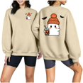 thumbnail image 3 of Jsaierl Halloween Sweatshirts for Women Spooky Ghost Graphic Pullovers Fall Loose Fit Crewneck Long Sleeve Sweater Tops Halloween Party Supplies, Sizes S-2XL, 3 of 7