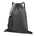 thumbnail image 3 of Drawstring Backpack Sports Gym Bag with Headphone Hole Zipper and Mesh Pocket for Women Men, 3 of 14