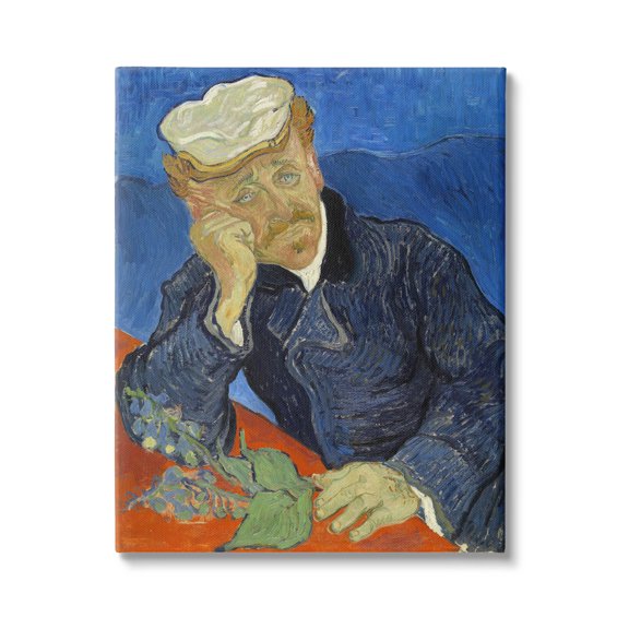 Dr Paul Gachet Van Gogh Portrait Botanical & Floral Painting Gallery Wrapped Canvas Print Wall Art