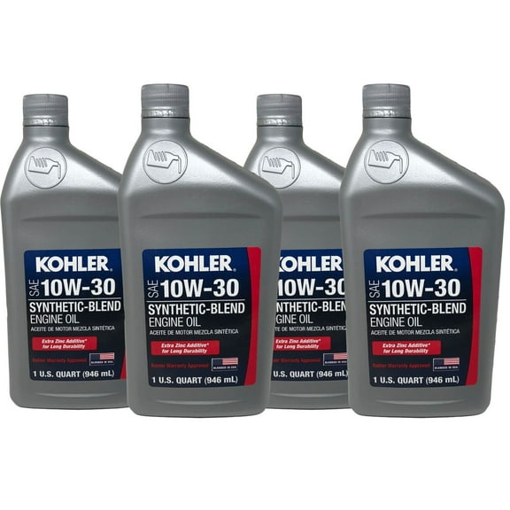 Kohler Genuine OEM 10W-30 Engine Oil Synthetic Blend 25 357 65-S - 4 Pack