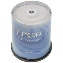 100 PC PlexDisc 16X 4.7 GB DVD-R White Inkjet Hub Printable Disc 632-215