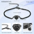 thumbnail image 2 of Paw Print Cremation Urns Bracelet for Ashes Adjustable Heart Keepsake Bangle Jewelry for Women Men Memorial Bracelet for Dog Cat, 2 of 8
