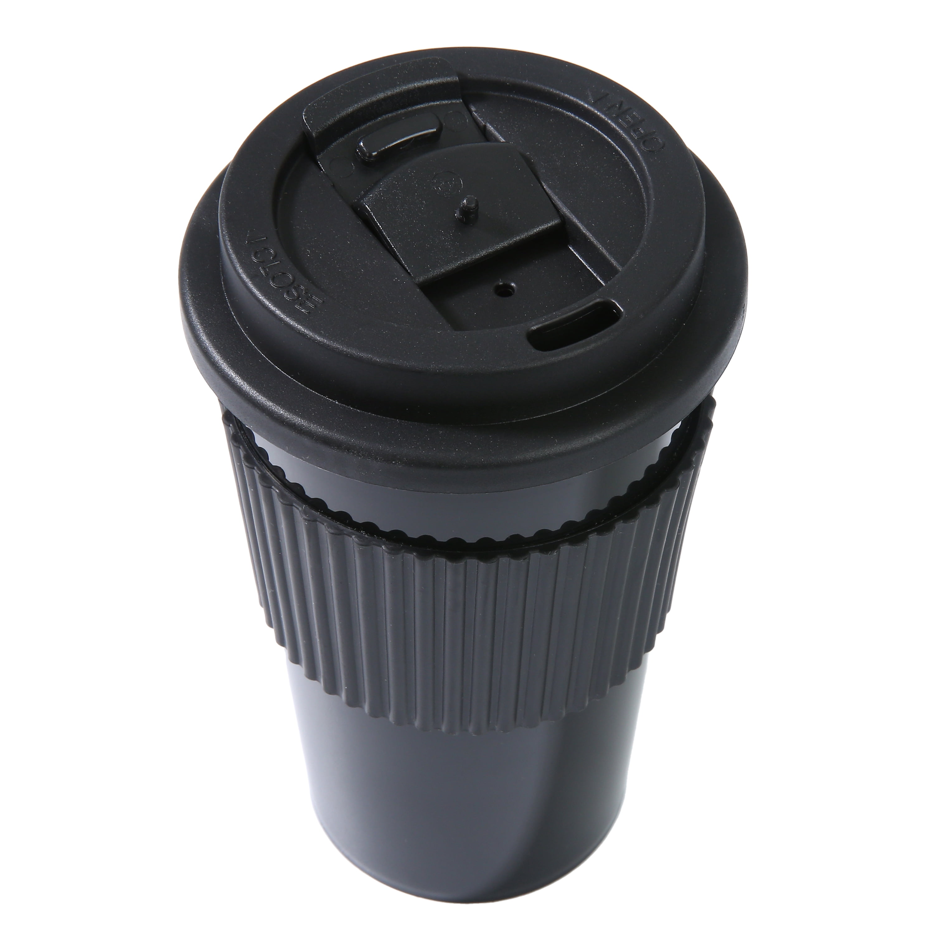 Mainstays 18oz Plastic To Go Coffee Tumbler, Black Perfect for Your On-The-Go Beverages