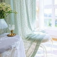 thumbnail image 3 of 1 pair Rural Style Luxury Curtains Textured Semi Sheet Curtains Green 52" W x 63" L, 3 of 5