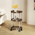 thumbnail image 4 of WRKEKC Clearance 3-Tier Rolling Storage Cart - Rotating Floor Shelf for Snacks/Toiletries, Universal Wheels, 4 of 6