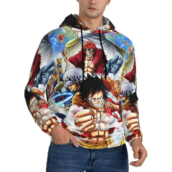 ONE PIECE Hoodies Fashion Clothes Casual Harajuku Sweatshirts Women/Men Hoodie Sweatshirt With Pocket 3D Double-Sided Printed Drawstring Sweatshirt