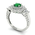 thumbnail image 2 of Halo Engagement Ring for Women - 1.4ct Simulated Emerald in 14K White Gold Promise Ring, 2 of 6