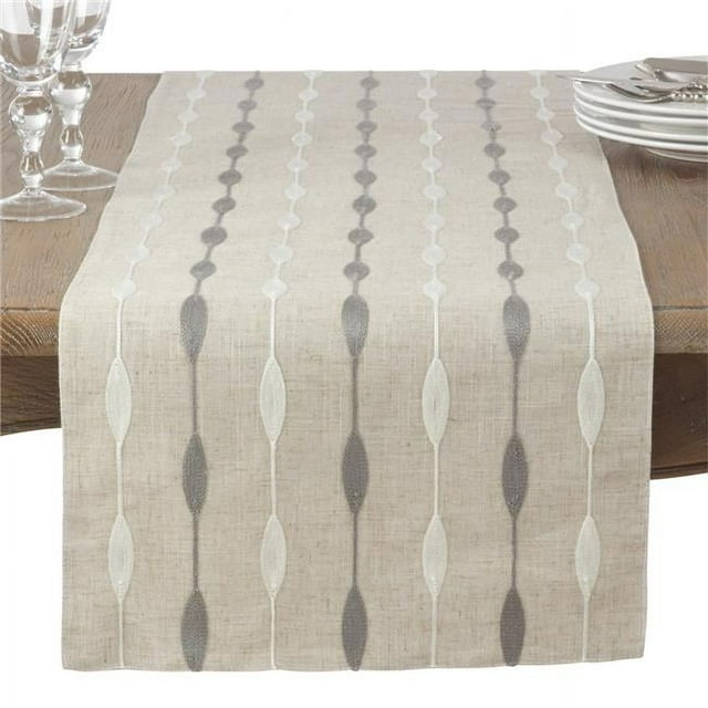 SARO 2293.N1670B Courroie de Table Design Brodé Moderne - Naturel