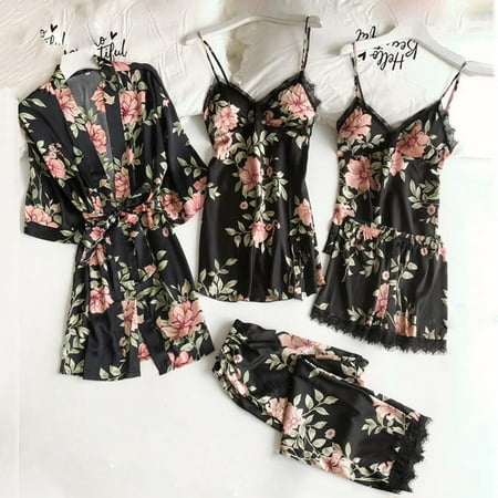 

Knosfe 5 Pack Sleepwear Lace Pajamas Set Nightgown Floral Sexy Cami And Shorts Pjs for Women