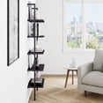 thumbnail image 5 of Nathan James Theo Industrial 5-Shelf Black Ladder Bookcase with Black Open Shelves and Black Metal Frame, 5 of 9