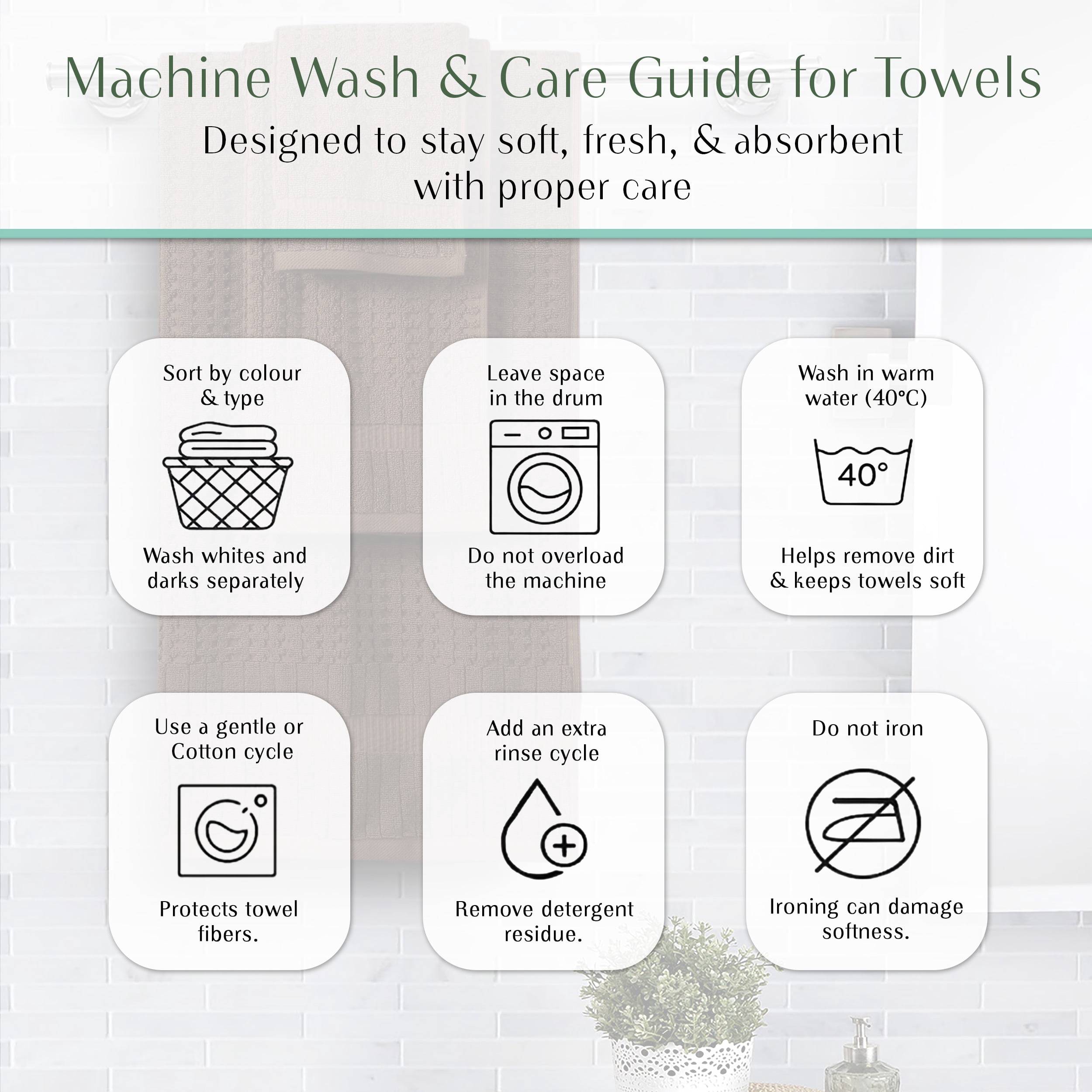 Home Weavers Willow Bath Towels Set of 10, 100% Cotton Zero Twist, 630 GSM, Soft Absorbent Quick Dry, 27x54 inch, Chocolate