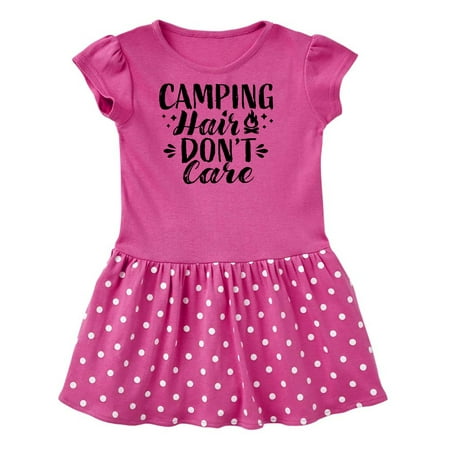 

Inktastic Camping Hair Dont Care with Campfire Gift Toddler Girl Dress
