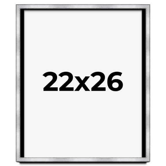 22x26 Shadow Box Frame Silver | 1.375 Inches Deep Real Wood Contemporary Shadowbox Display Frame |