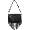 thumbnail image 1 of LHSHID Women Tassel Faux Leather Cross Body Shoulder Bag Boho Hobo Bag, 1 of 8