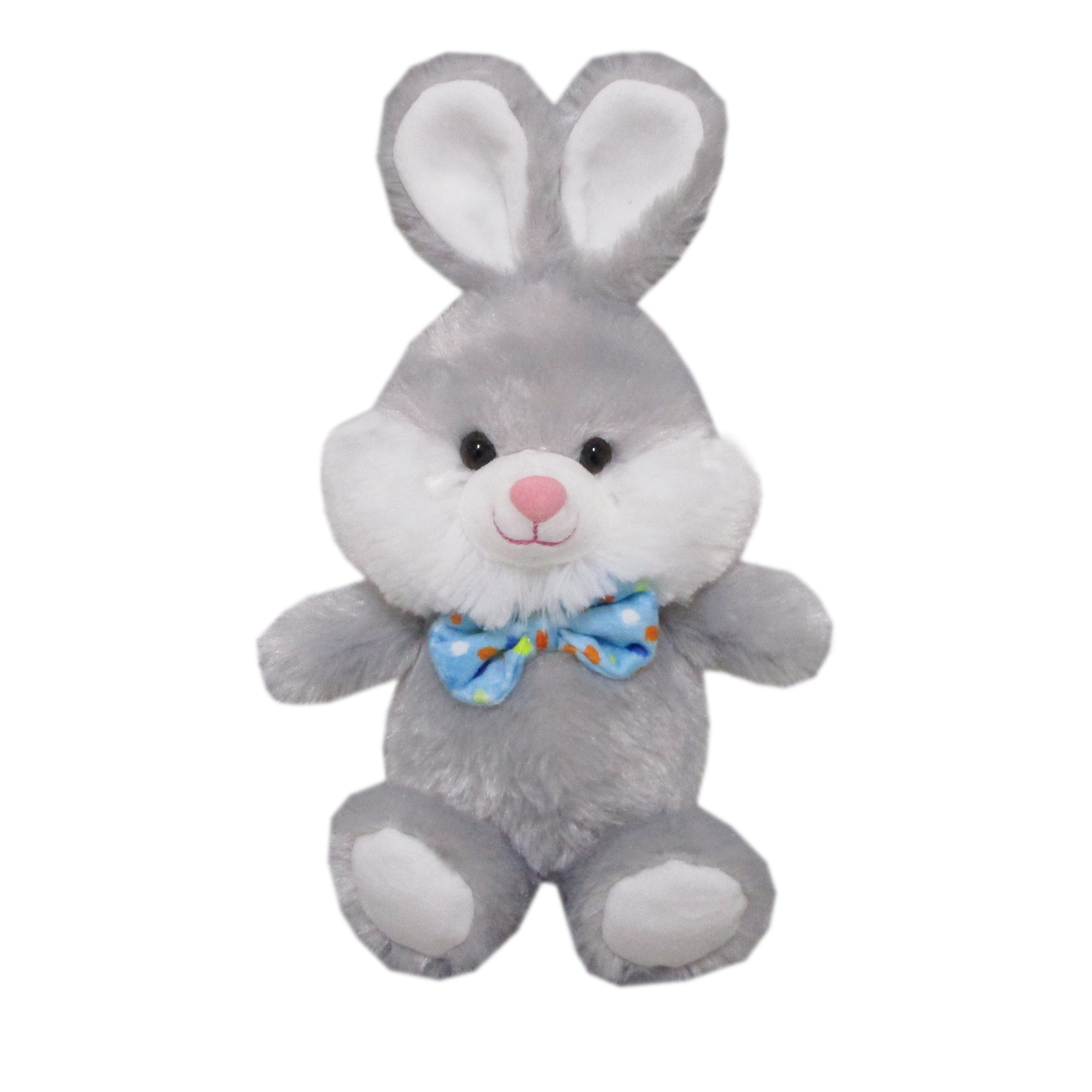 Way To Celebrate Easter Plush 7inch Small Bowtie Bunny Grey Plush