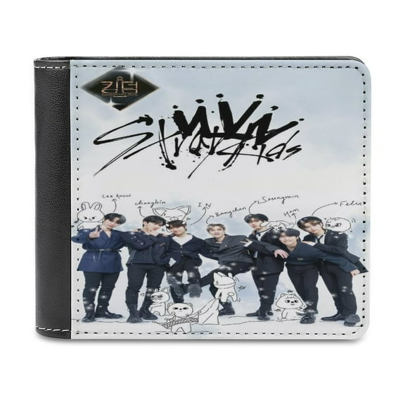 Stray Kids Wallet Billfold Card Holder Bifold Wallet Purse PU Leather Cartoon Wallet