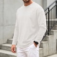 thumbnail image 6 of Hudaneo Mens Lightweight Cotton Long Sleeve Tee Crew Neck Casual Basic Top, S-3XL, 6 of 9