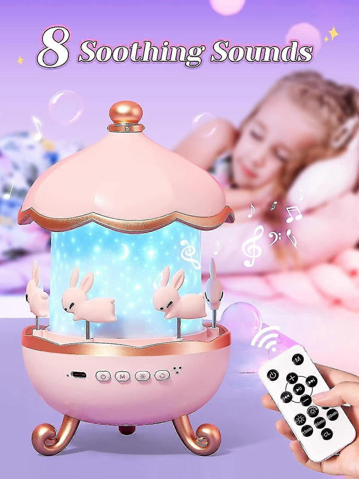 Night Lights For Kids Room, 8 Songs Sound Machine Baby Night Light Projector,360 Rotating Remote Timer Kids Night Light For Bedroom,12 Modes