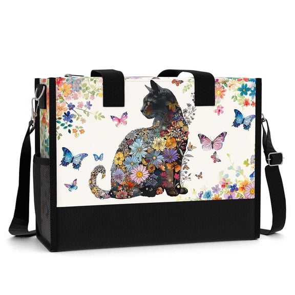 Cat Lover Tote Bag for Women with Zipper and Mom Gift Design