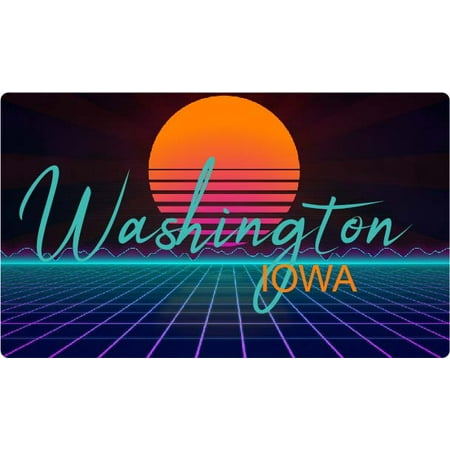 

Washington Iowa 4 X 2.25-Inch Fridge Magnet Retro Neon Design
