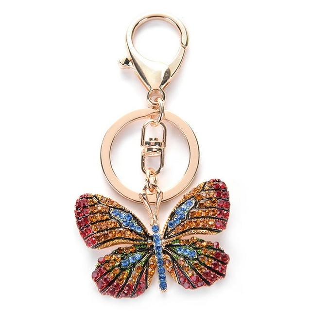 Bangcool Keychain Pendant Creative Rhinestone Butterfly Fashion Key Ring Charm Bag Charm